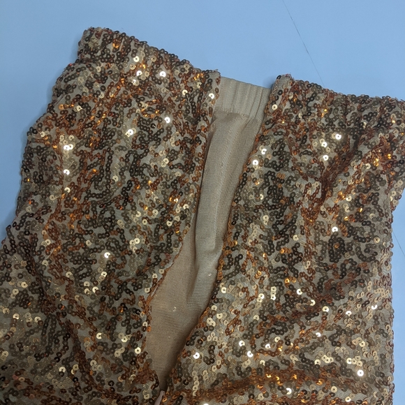 PRETTY GUIDE Gold Sequin Bodycon Pencil Skirt NWT Sz L - Picture 11 of 13